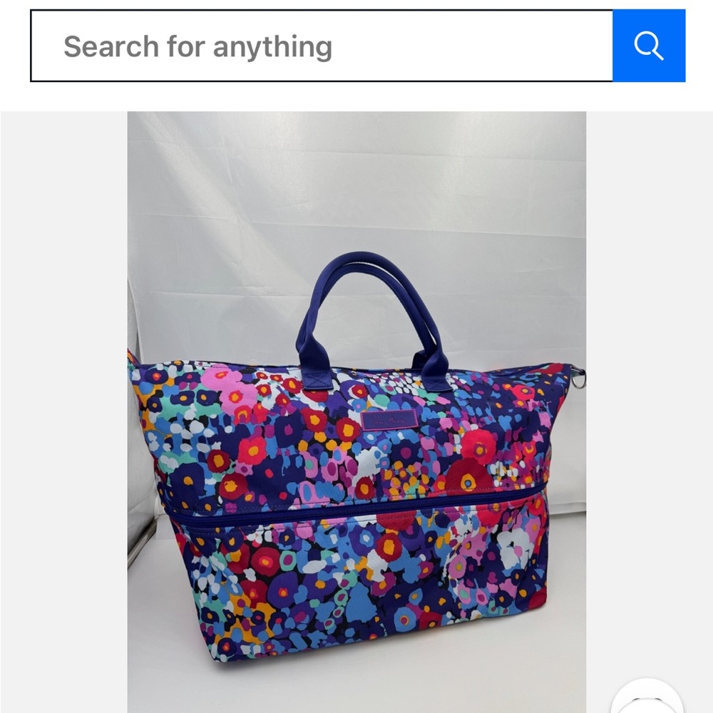 Vera Bradley Floral Women's Bag with Blue Handles
